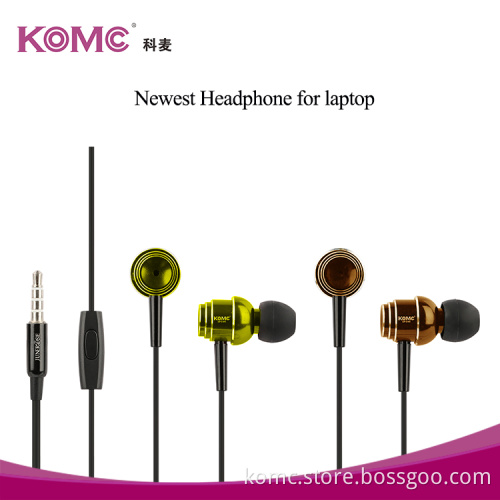 OEM factory custom logo metal stereo high sound quality wired earphones
